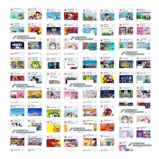 Pack +100 Libritos Para Pintar Personajes Varios En Pdf
