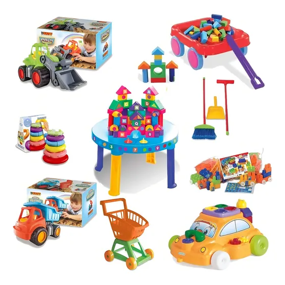 Combo Didáctico X9 Apilable Bloques Mesa Wagon Juegos Bebes Color 1.6