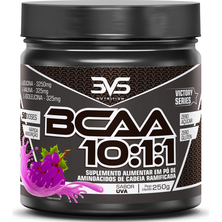 Bcaa Em Pó 10:1:1 Sabor: Uva - Fórmula Exclusiva Ultra Concentrada Com 3900mg De Aminoácidos Por Dose - 250g Bcaa Em Pó 10:1:1 Sabor: Uva - Fórmula Exclusiva Ultra Concentrada Com 3900mg De Aminoácidos Por Dose - 250g