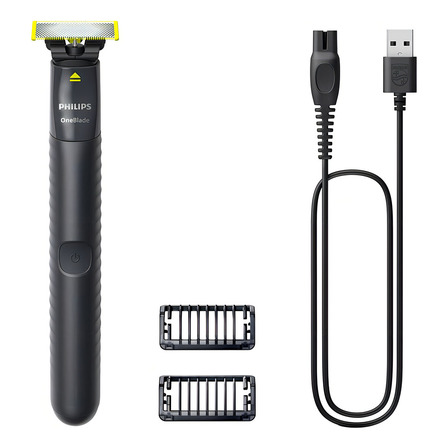 Aparador de Pelos Philips OneBlade QP1424/10 na Cor Cinza chumbo - Bivolt Aparador de Pelos Philips OneBlade QP1424/10 na Cor Cinza chumbo - Bivolt