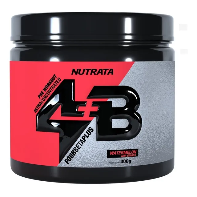 Pré Treino 4b Ultra Concentrado C/ Beta Alanina 300g Nutrata Sabor Watermelon With Ginger