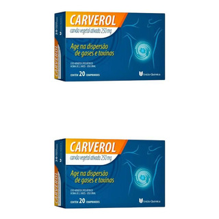 2 Cx Carverol Carvão Vegetal Ativado De 20 Comprimidos Cada 2 Cx Carverol Carvão Vegetal Ativado De 20 Comprimidos Cada