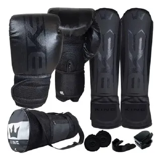 Luva Boxe Muay Thai + Caneleira + Bolsa + Bandagem + Bucal Luva Boxe Muay Thai + Caneleira + Bolsa + Bandagem + Bucal