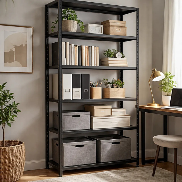 🤓Estante Aço Multiuso 90c 5 Prateleiras Preta Reforçado Preta 🤓Estante Aço Multiuso 90c 5 Prateleiras Preta Reforçado Preta