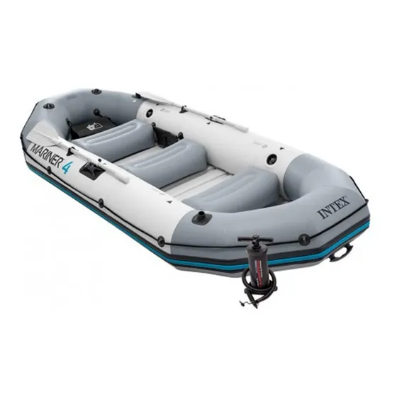 Bote Inflável Intex Mariner 4 C/ Par Remos Bomba Barco Pesca