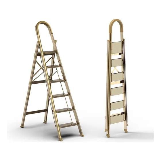 Escalera De Aluminio Ligera De 6 Escalones Para Techo De 12 
