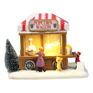 Christmas Snow House Led Palomitas De Maíz Wagon Village Christmas Snow House Led Palomitas De Maíz Wagon Village