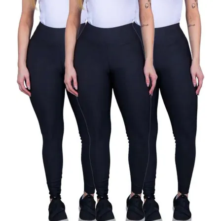 Pack 3 Calzas Leggings Deportivo Algodon Tiro Alto