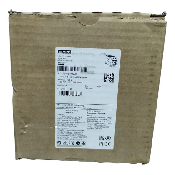 Siemens 3rt2046-1ag20 Contactor 95a Bob 120v Ac S3 1na+1nc