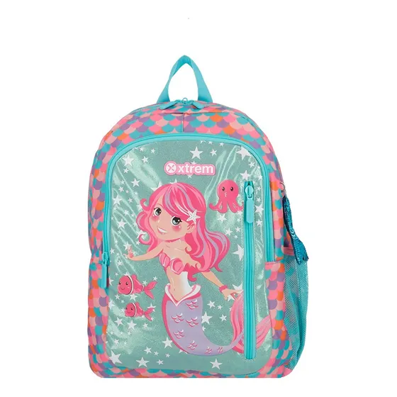Mochila Xtrem Logan 4xt Pink Mermaid Color Rosado Diseño de la tela Lisa