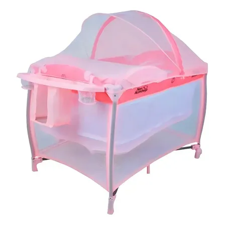 Burigotto, Berço Portátil e Compacto New Aconchego - Pink, Rosa