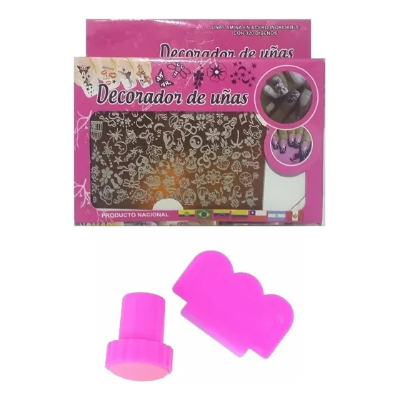 Kit Plantilla Y Sello Decorador De Uñas.