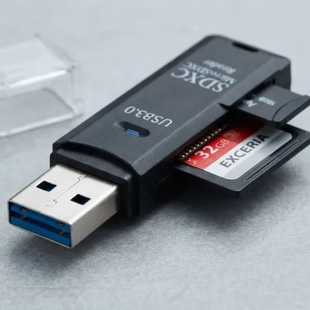 Leitor De Cartão Usb 3.0 Adaptador Micro Sd / Sdxc 5gbps Gpm Preto