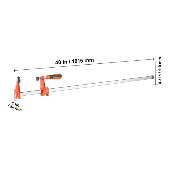 Prensa Sargento Tipo F ( 6,35 X 91,4 Cm) Marca Vevor 600 Lbs