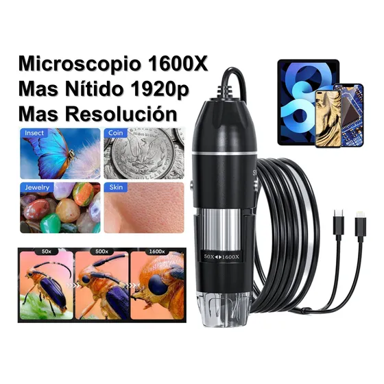 Camara Microscopio Usb Electronico Digital X4 1600x 