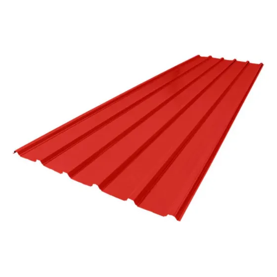 Láminas De Zinc Canal Ancho De 6 Mts X 0.80 Prepintado Rojo