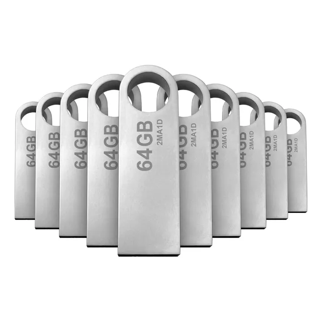 Kit 10 Memoria Stylos Usb 64gb Stmusb4b 2.0 Plata Metálica