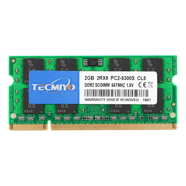 Memoria Ram Tecmiyo 2 Gb Ddr2-667 Sodimm Pc2-5300s Con Puert