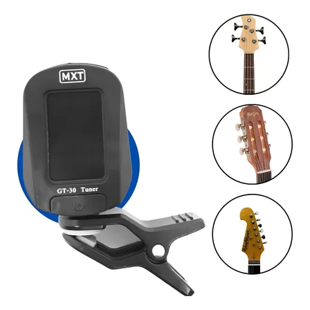 Afinador Digital Para Violão Violino Guitarra Baixo Ukulele Preto