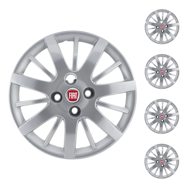 Juego X4 Tazas Fiat Palio Siena 14 PuLG 2008 2014 + Logo