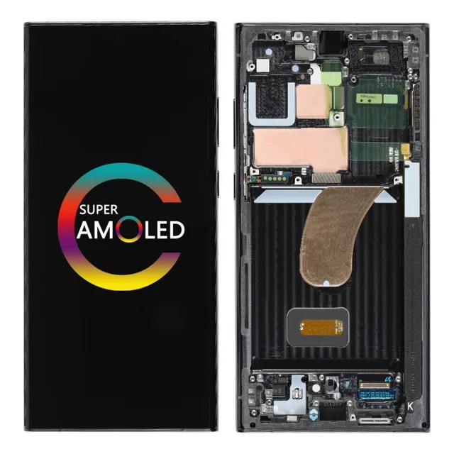Sjp-tela Lcd Amoled Com Moldura Para Samsung S23 Ultra S918