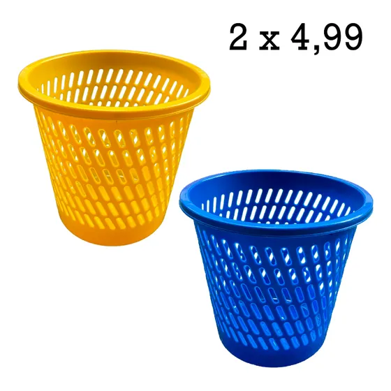 Papelera Plástica Rejilla 10lts Duraplas 2pcs Gama/colores