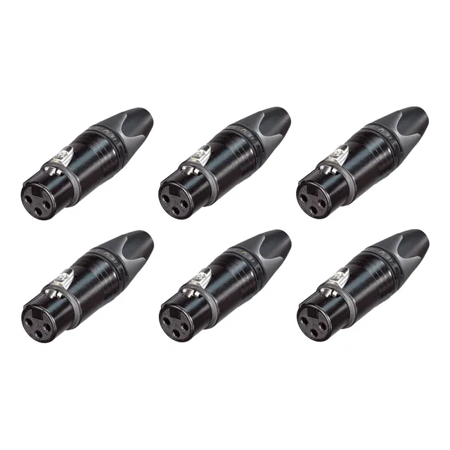 Conector Xlr Hembra Neutrik Nc3fxx Negro O Plateado 6 Pack