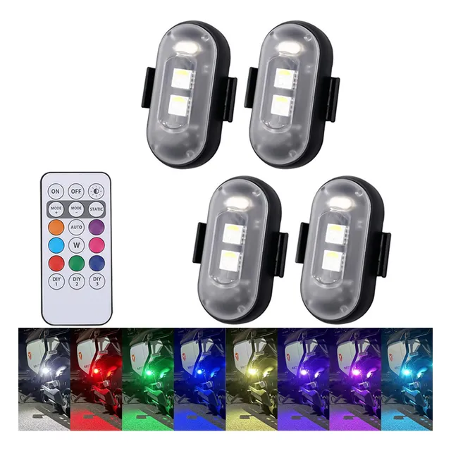 Luz Estroboscópica Led Inalámbrica Con Control Remoto, 4 Uds