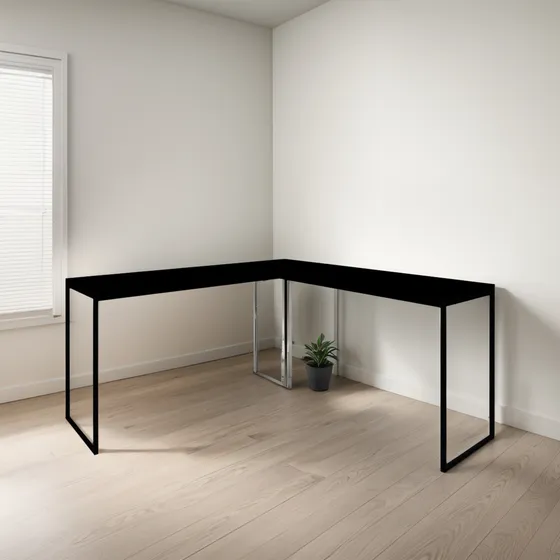 Mesa Em L Canto Alemão Moderna Minimalista 150cm