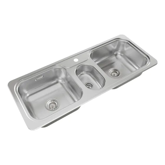 Bacha Pileta Triple Johnson Acero Inoxidable Hydra J 107 A