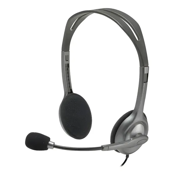 Headset com fio H111 com Microfone com Redução de Ruído e Conexão 3,5mm BT 1 Unidade Logitech