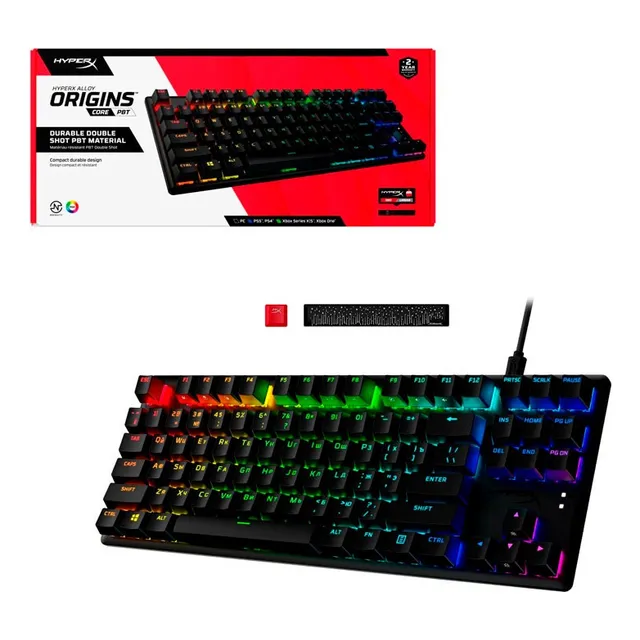 Teclado Gamer Hyperx Alloy Origins Core Pbt Red Tkl Español Teclado Negro Idioma Español Latinoamérica