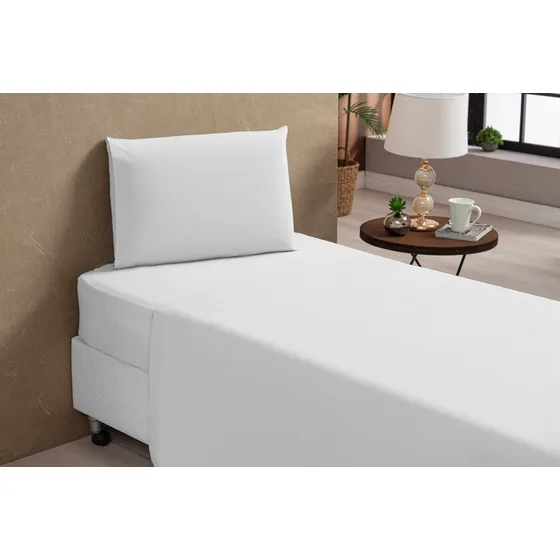 Lençol plano Lar Textil Lençol sem elástico solteiro casal hospital presídio hotel solteiro cor branco 150 fios