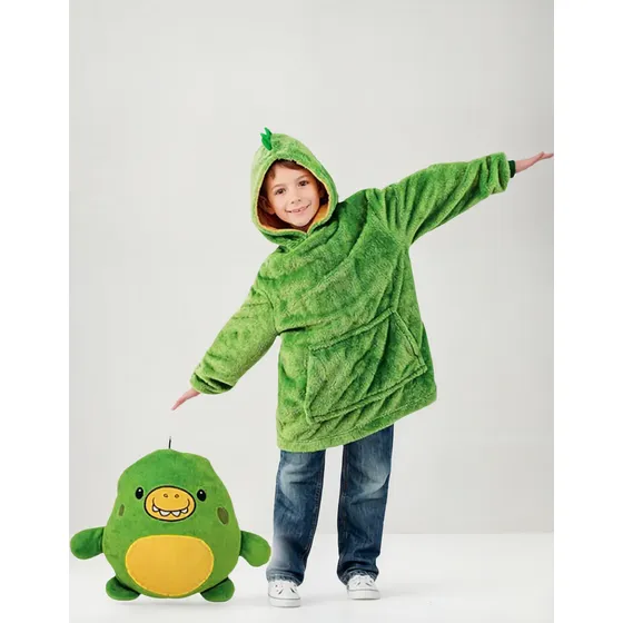 Peluche Convertible En Buzo Con Capucha Niños Suave Abrigado