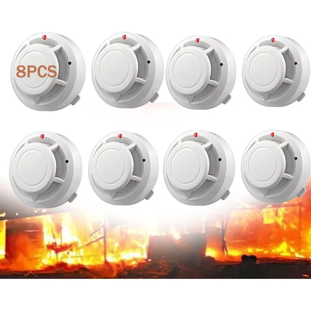 Detector De Humo Con Alta Cobertura Y Alarma Con Sonido 8pcs