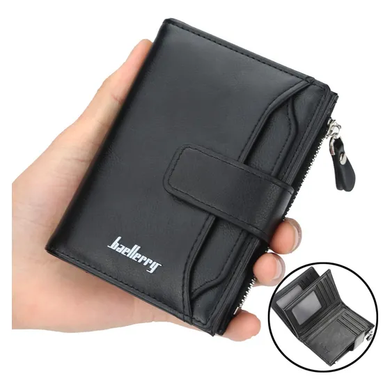 Cartera Baellerry De Cuero Con Monedero Cierre Para Hombre