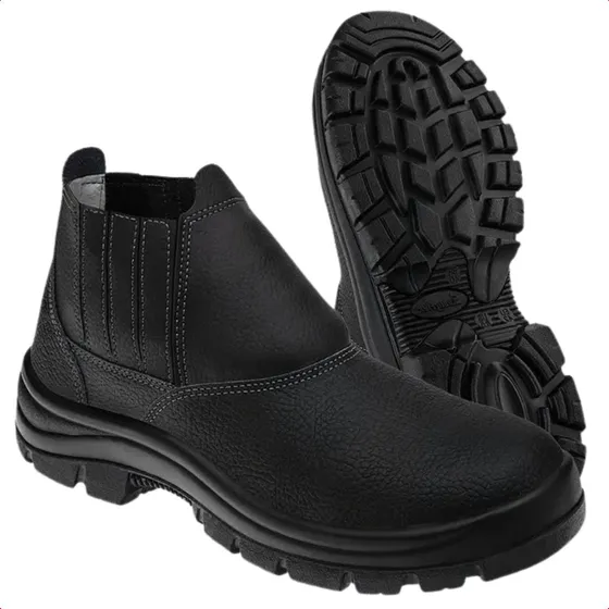 Bota Botina De Segurança Couro Marluvas Bico Pvc Epi Com Ca