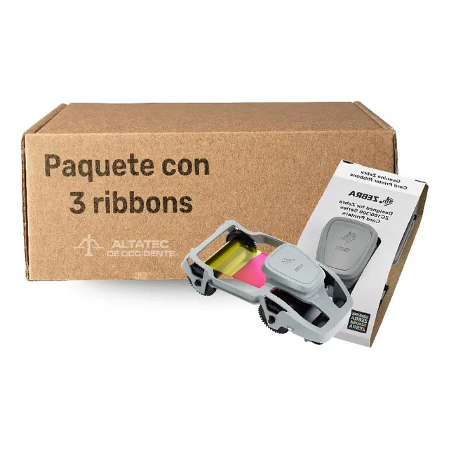 Cinta Ribbon Para Impresora Zebra Zc300 Y Zc100 Pack Con 3