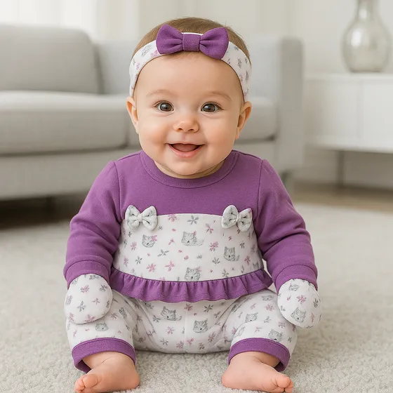 Mono De Bebé Niña Con Gorro Y Manoplas Babsiboo Ref. 7427