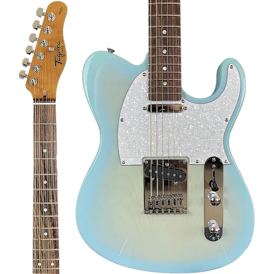 Guitarra Tagima Com Escala Escura Oasis T Tcblb 6c Destro Cor Transparent Celestial Blue Burst Material do diapasão Roasted Maple