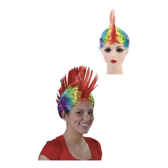 Peluca Cosplay Disfraz Punk Pelo Corto Rubia Multicolor