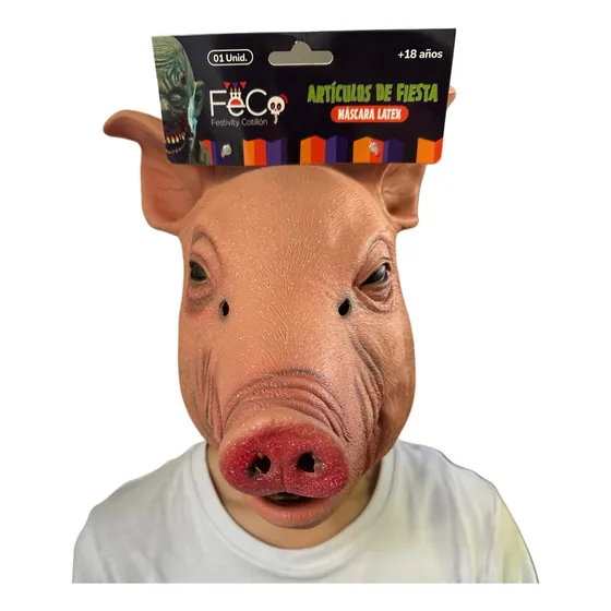 Máscara Chancho Cabeza De Cerdo Aterrador De Halloween