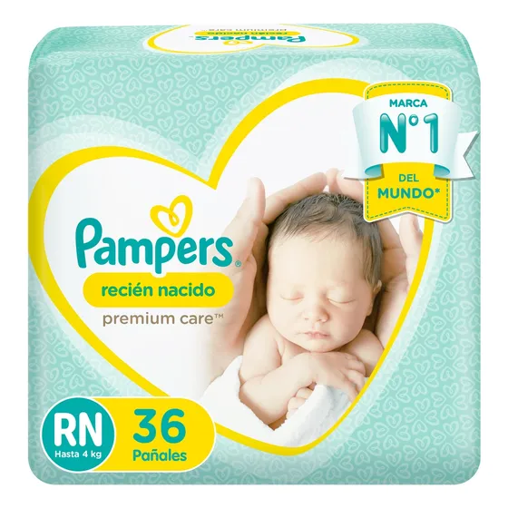 Pañales Pampers Premium Care Rn 36 Un