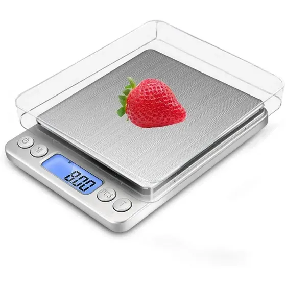 Balanza Pesa Digital Gramera 0.1 - 2kg Joyería / 227012 Capacidad máxima 2 kg Color plata-227012 B