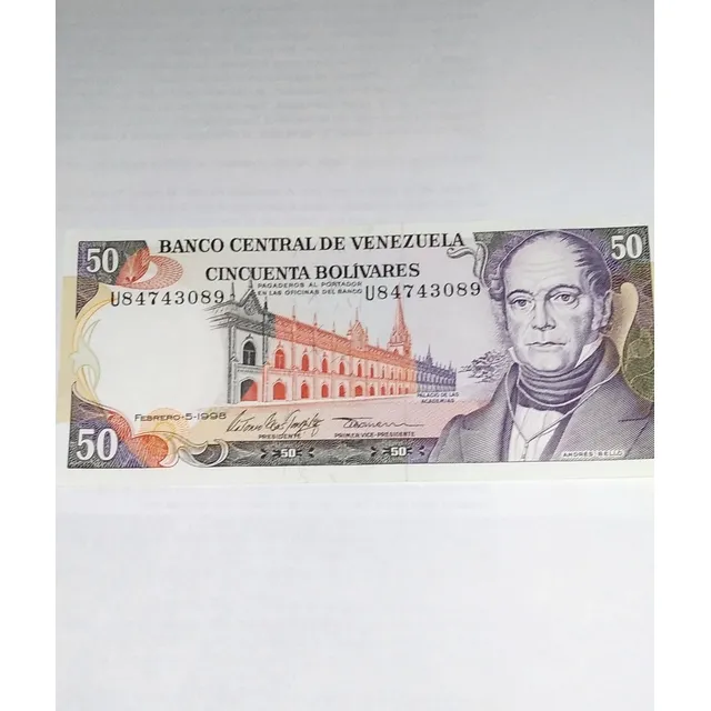 Billete De Colección De Venezuela De 50 Bs Año 1998