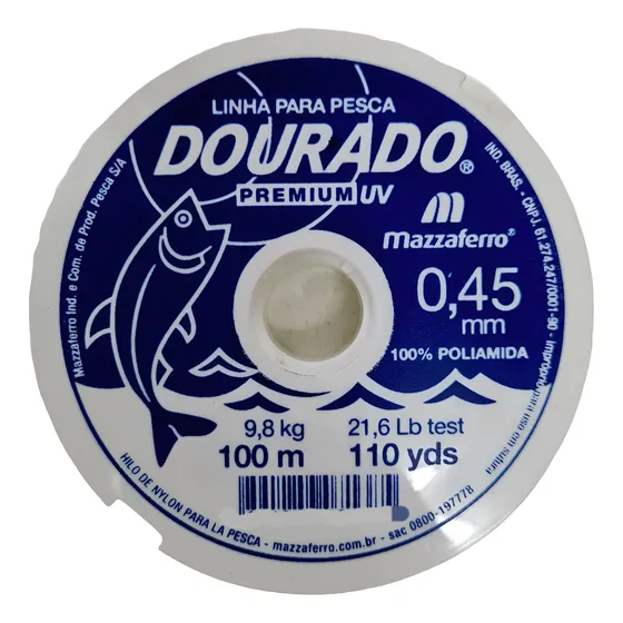 Tanza Pesca Dourado 0.45mm Premium Uv 100 Metros