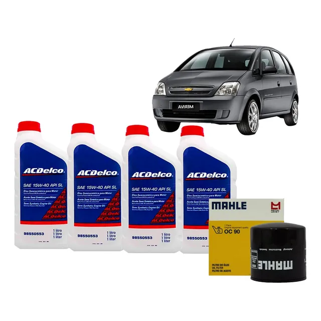 Kit Troca Oleo Motor 15w40 Acdelco Meriva 2002 A 2012