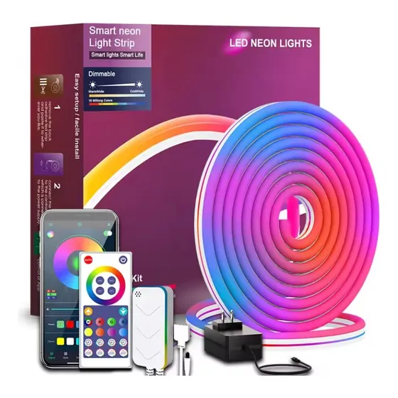 Manguera Luz Led Tipo Neón Rgb 10 Metros Flexible Rgb