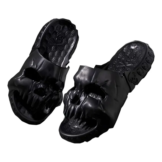 Sandalias Parejas Pantuflas Diseño De Calavera Fondo Grueso
