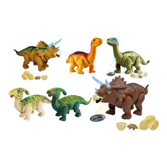 Juguete Dinosaurio Luces Sonidos Camina Pone Huevos Proyecta